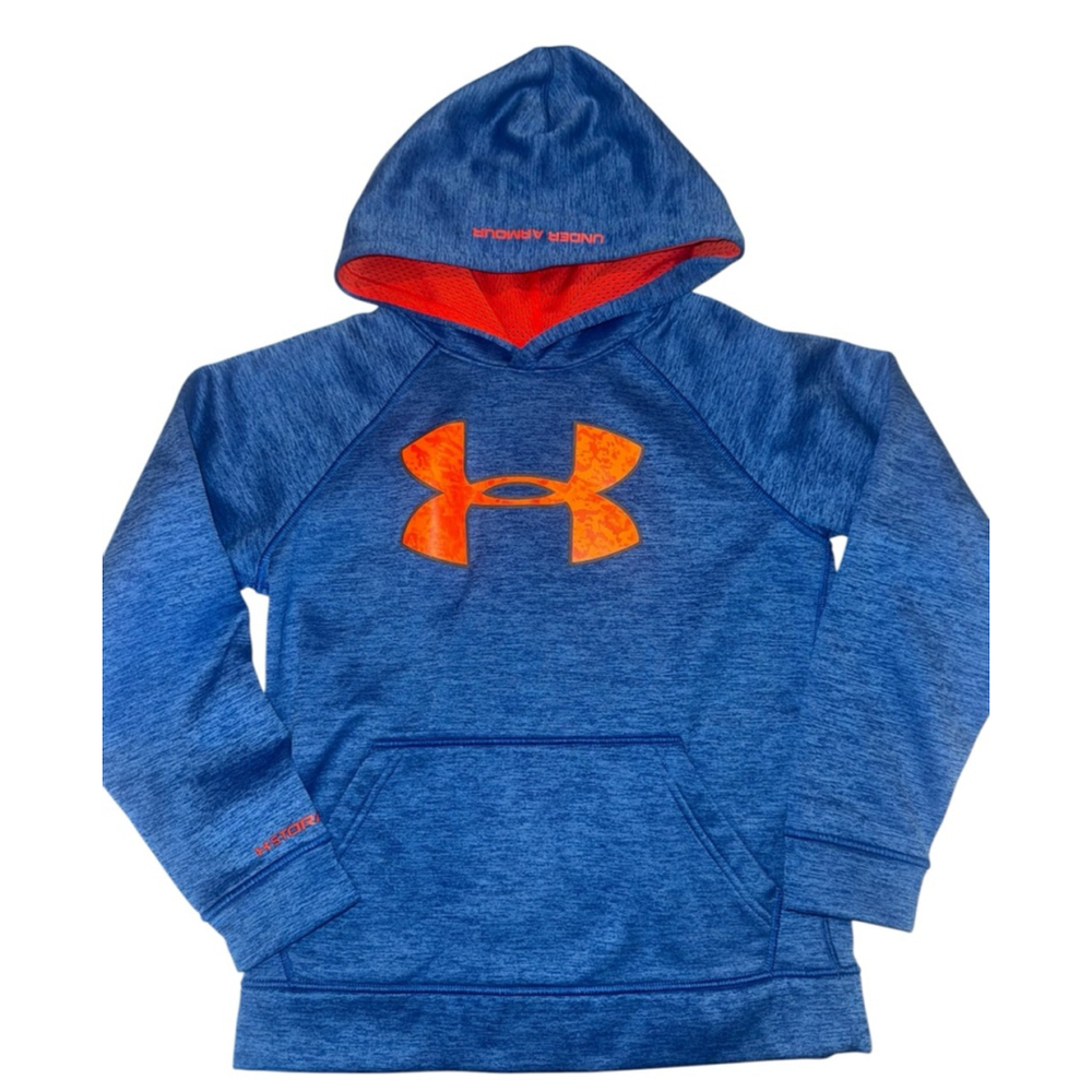 Boys Under Armour Hoodie S Blue Orange Logo